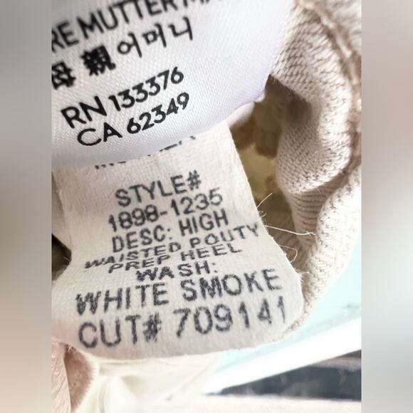 Mother high waisted pouty prep heel pants ultra wide leg linen lyocell cream 28 - Picture 14 of 16